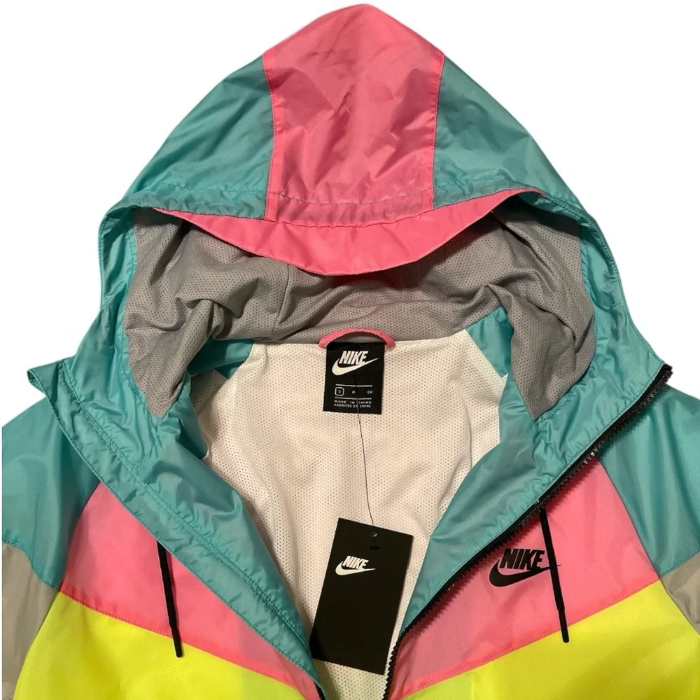NWT Nike Sportswear Heritage Windrunner Jacket Neon Pink Teal NWT - Picture 3 of 4